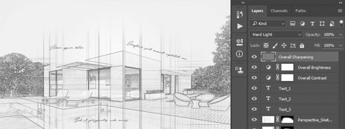 آموزش ایجاد افکت اسکچ معماری در فتوشاپ